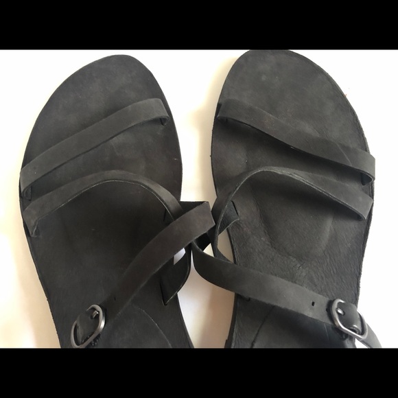 Eileen Fisher black Dali slide sandals slim strap - Picture 4 of 14